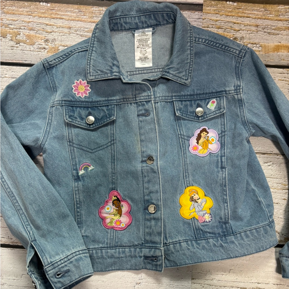 Disney Princess Blue Denim Jacket with Fabric Patches